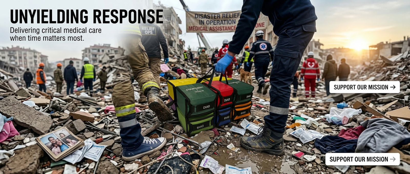 Medical professionals in remote field operations